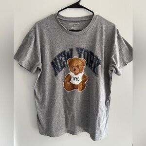 Grayson Threads New York NYC Teddy Bear Graphic Tee Gray Women’s XL